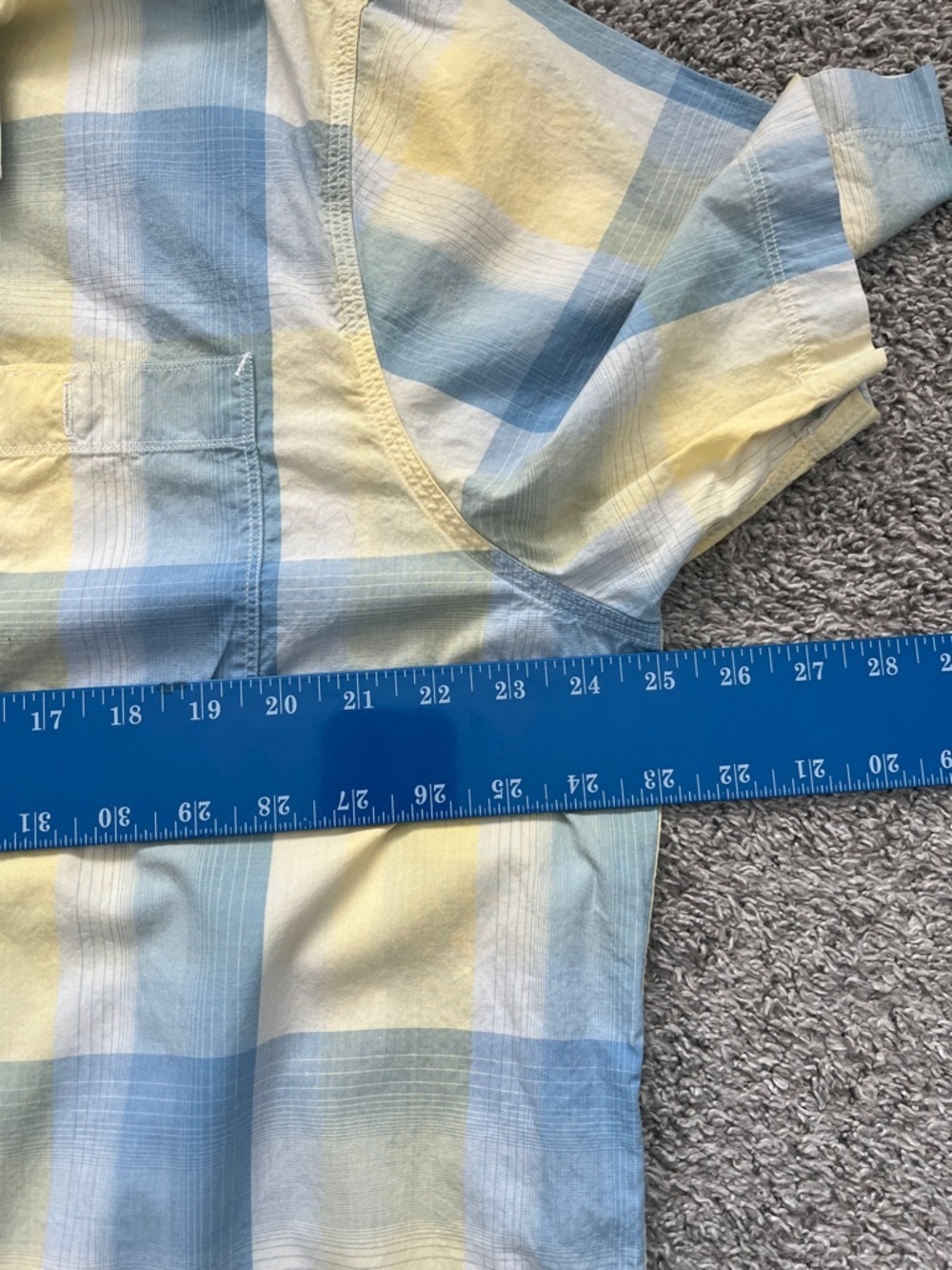 GUESS Men’s Light Blue & Yellow Plaid Cotton Short-Sleeve Button Shirt - Size XL - Picture 12 of 12